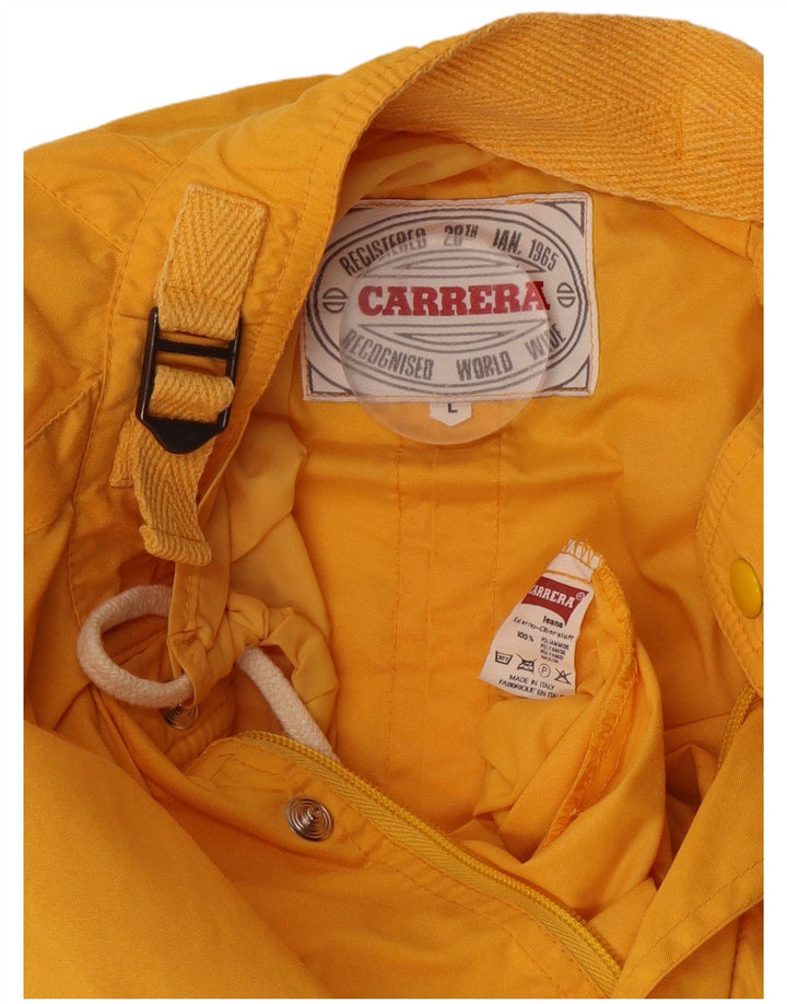 Carrera Mens Graphic Rain Jacket UK 40 Large Yellow Polyamide