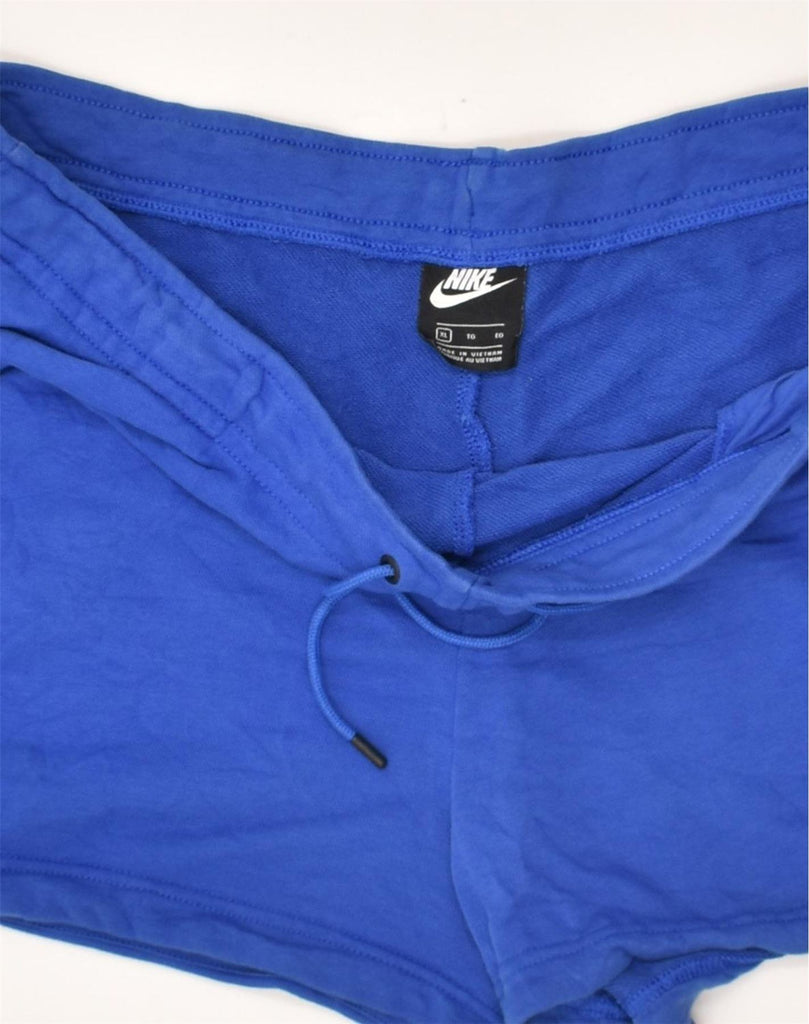 NIKE Womens Sport Shorts UK 18 XL Blue Cotton | Vintage Nike | Thrift | Second-Hand Nike | Used Clothing | Messina Hembry 