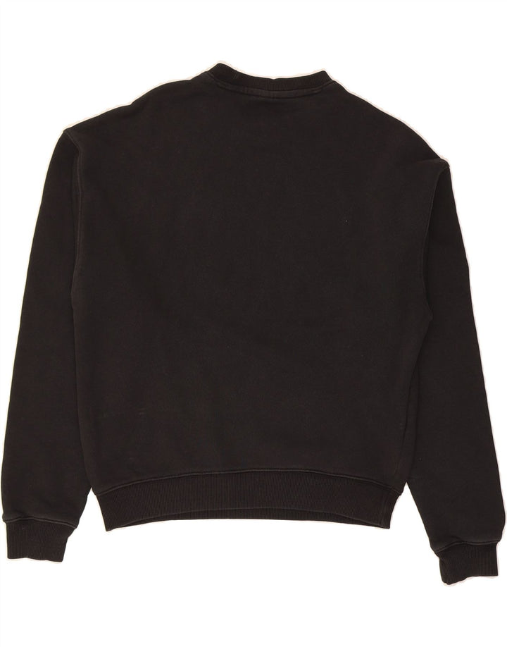 REEBOK Womens Oversized Sweatshirt Jumper UK 4/6 XS Black Cotton Vintage Reebok and Second-Hand Reebok from Messina Hembry 