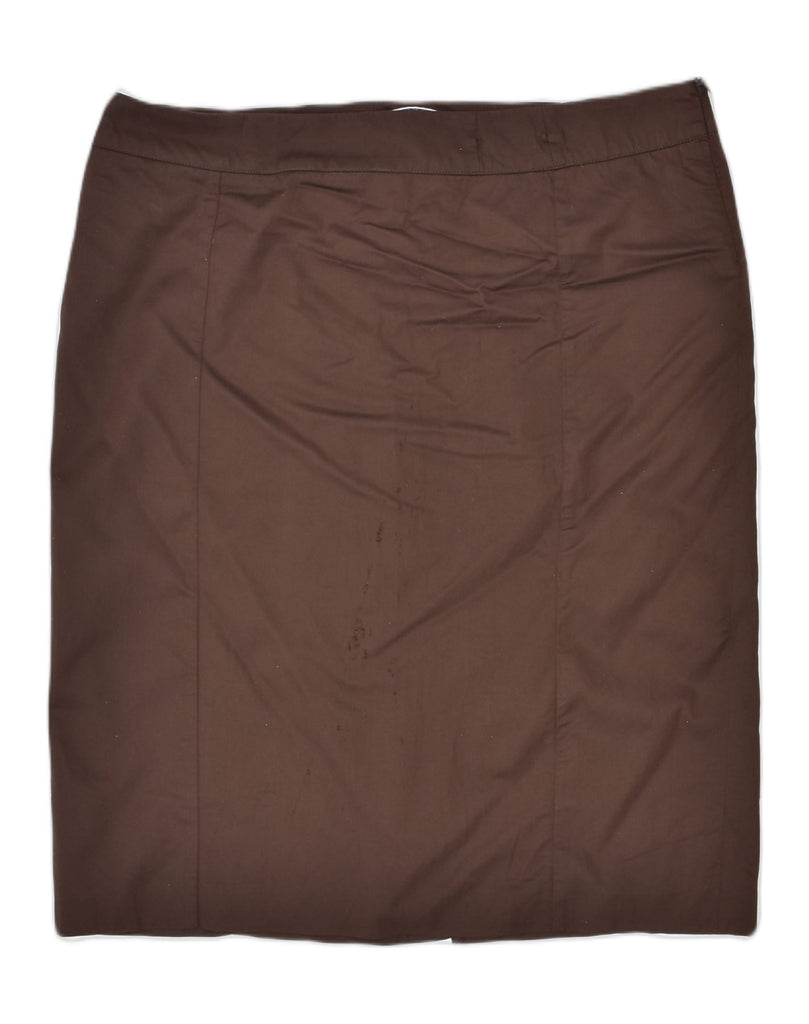 PERTE BY KRIZIA Womens Straight Skirt W40 2XL Brown Cotton | Vintage | Thrift | Second-Hand | Used Clothing | Messina Hembry 