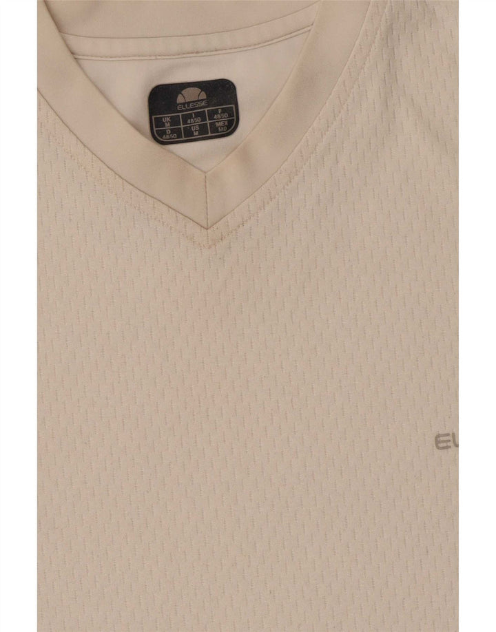Ellesse Mens T-Shirt Top Medium White Polyester