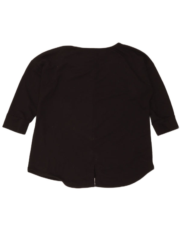 St John's Bay Womens Top 3/4 Sleeve UK 18 XL Black Polyester