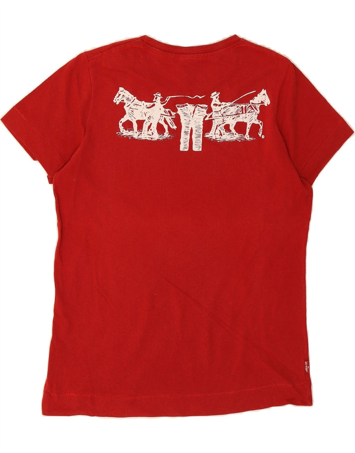 LEVI'S Mens Graphic T-Shirt Top Small Red Cotton Vintage Levi's and Second-Hand Levi's from Messina Hembry 