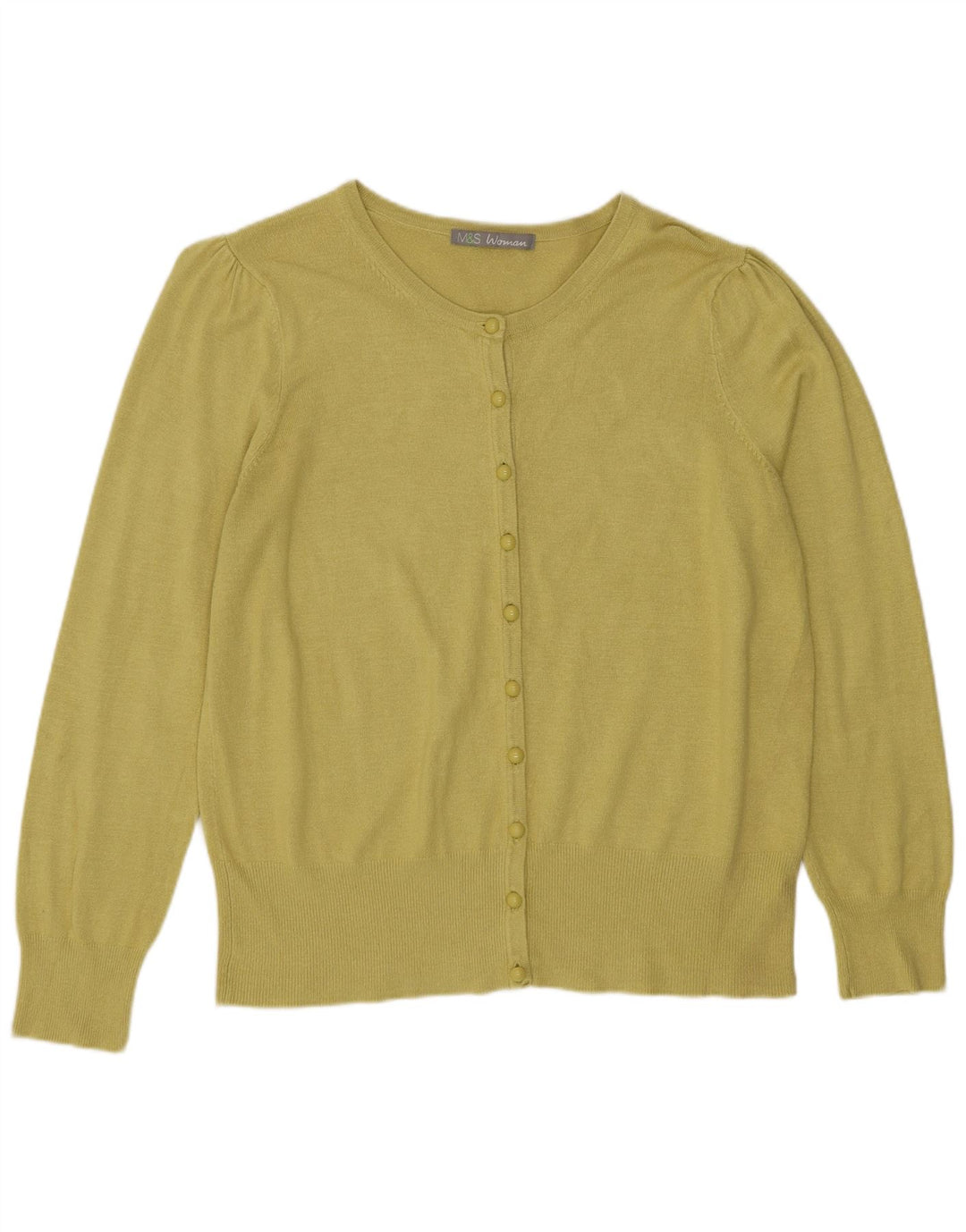 Marks & Spencer Womens Cardigan Sweater UK 14 Medium Green