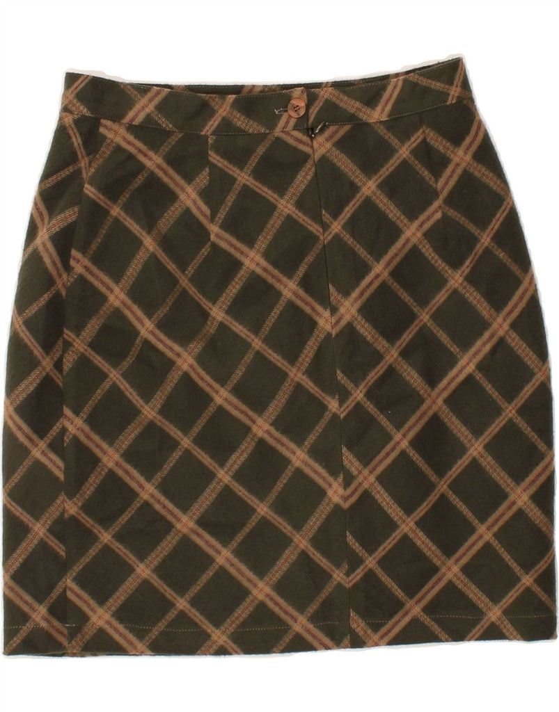 VINTAGE Womens Straight Skirt EU 36 Small W26 Green Check Vintage Vintage and Second-Hand Vintage from Messina Hembry 