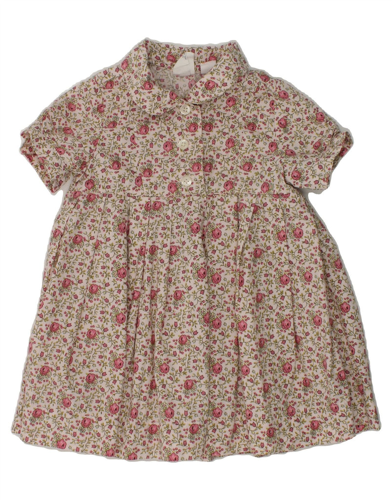 GAP Baby Girls Shirt Dress 12-18 Months Beige Floral Cotton | Vintage Gap | Thrift | Second-Hand Gap | Used Clothing | Messina Hembry 