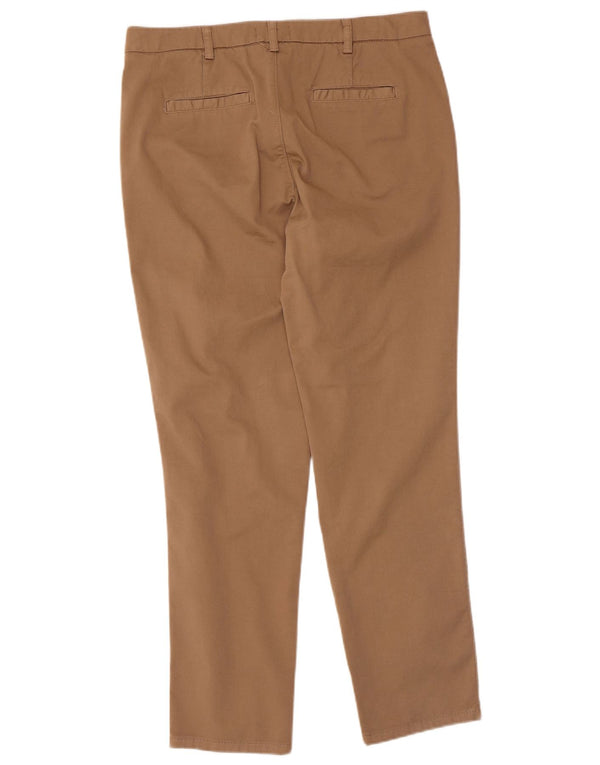 Benetton Womens Straight Chino Trousers UK 12 Medium W32 L28 Beige Cotton
