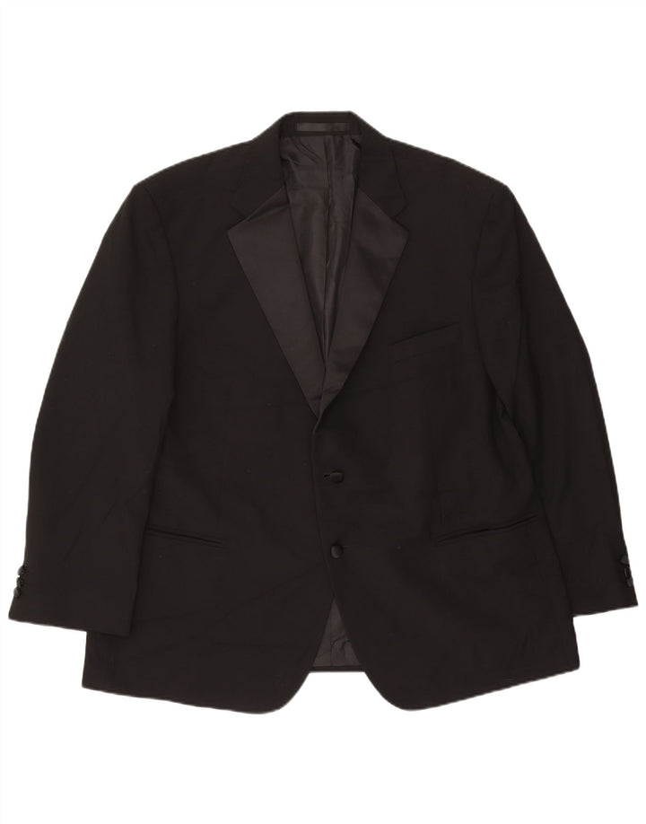 Marks & Spencer Mens Short 2 Button Blazer Jacket UK 40 Large Black
