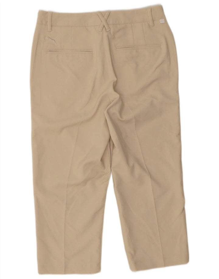 Puma Womens Capri Trousers W28 L20 Beige Polyester