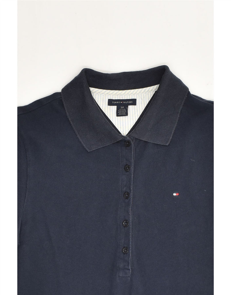 TOMMY HILFIGER Womens Polo Shirt UK 10 Small Navy Blue Cotton | Vintage Tommy Hilfiger | Thrift | Second-Hand Tommy Hilfiger | Used Clothing | Messina Hembry 