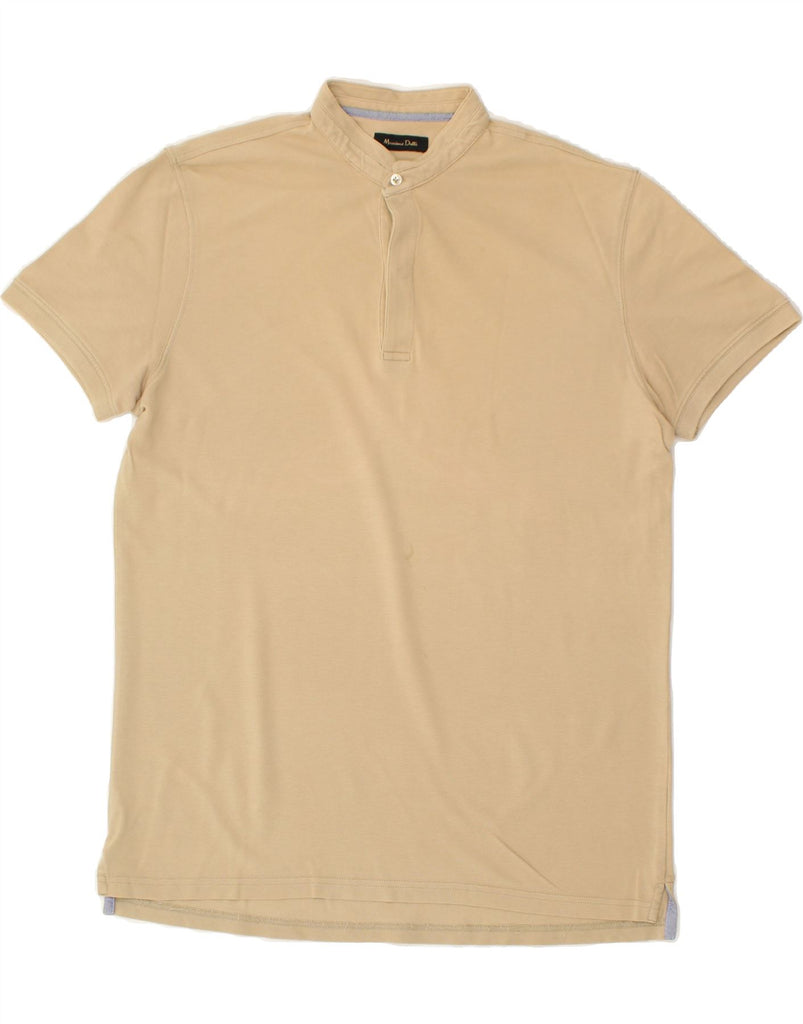 MASSIMO DUTTI Mens Polo Shirt Medium Beige | Vintage Massimo Dutti | Thrift | Second-Hand Massimo Dutti | Used Clothing | Messina Hembry 