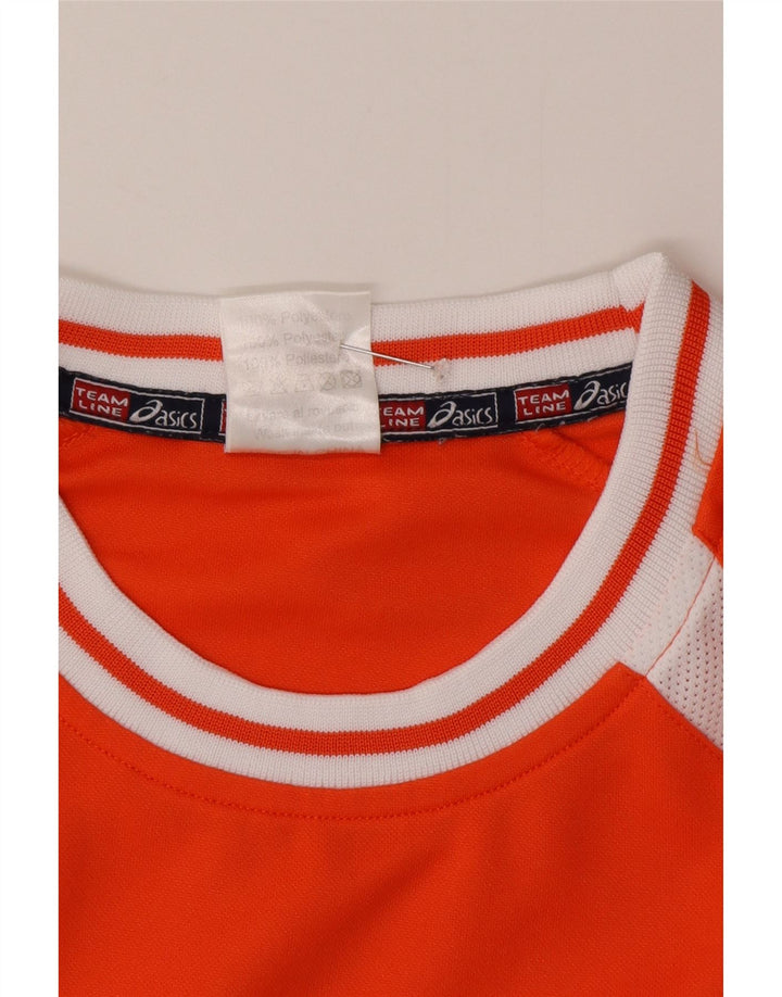 Asics Mens Graphic T-Shirt Top Large Orange Colourblock Polyester