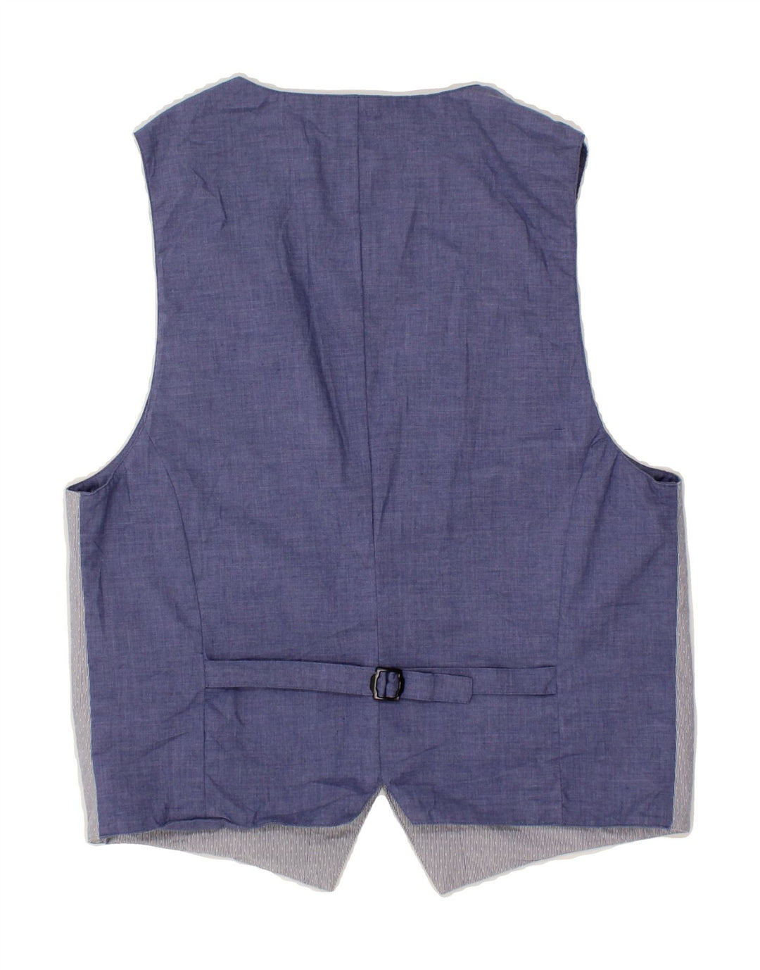BENETTON Mens Waistcoat IT 52 Large Blue Pinstripe Cotton Vintage Benetton and Second-Hand Benetton from Messina Hembry 