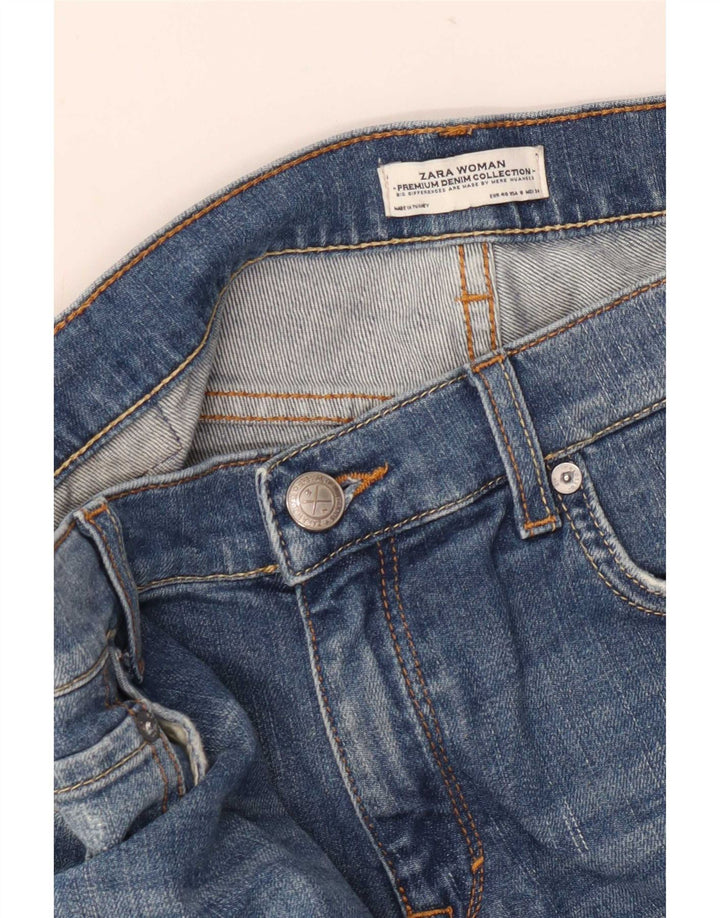 Zara Womens Distressed Cropped Jeans EU 40 Medium W30 L25 Blue