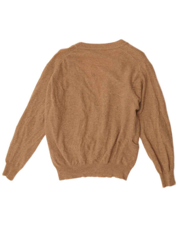 Benetton Womens Cardigan Sweater UK 16 Large Brown Lambswool