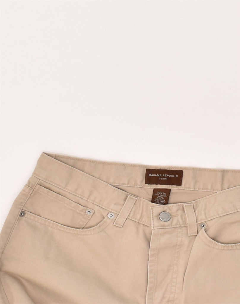 BANANA REPUBLIC Mens Straight Casual Trousers W30 L30 Beige Cotton | Vintage Banana Republic | Thrift | Second-Hand Banana Republic | Used Clothing | Messina Hembry 