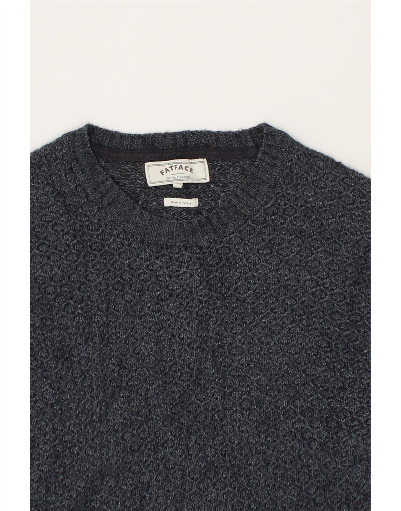 FAT FACE Womens Longline Boat Neck Jumper Sweater UK 10 Small  Navy Blue Vintage Fat Face and Second-Hand Fat Face from Messina Hembry 