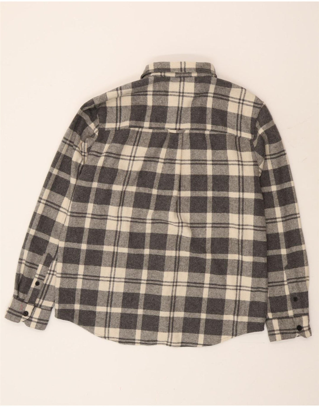 Farah Mens Overshirt Shirt Large Grey Check Wool