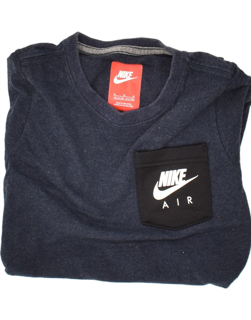 NIKE Boys Graphic T-Shirt Top 10-11 Years Medium Navy Blue Cotton | Vintage Nike | Thrift | Second-Hand Nike | Used Clothing | Messina Hembry 