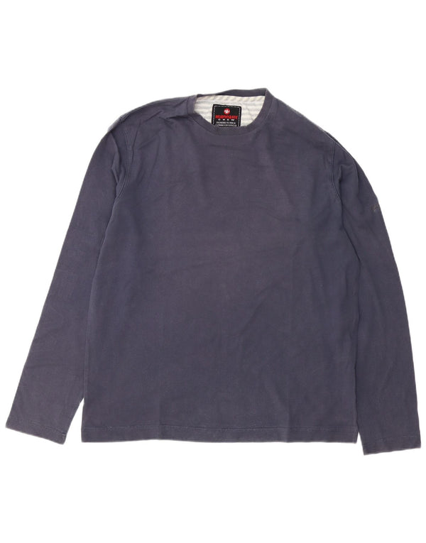 Murphy & Nye Mens Graphic T-Shirt Long Sleeve Large Navy Blue Striped