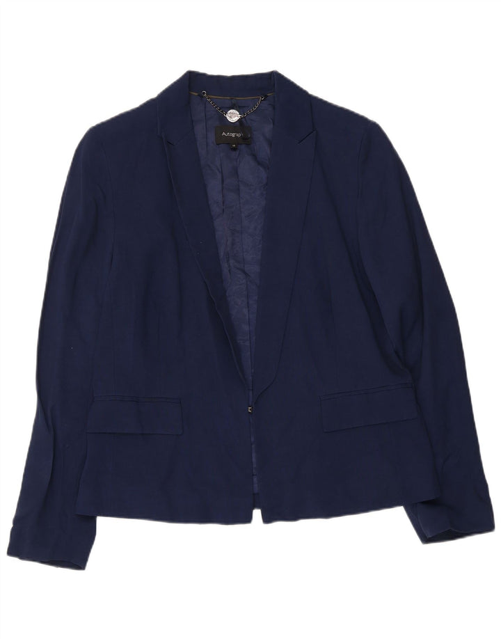 Marks & Spencer Womens Autograph Blazer Jacket UK 12 Medium Navy Blue