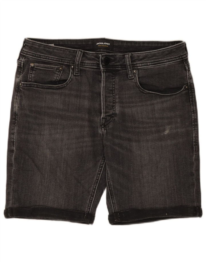 JACK & JONES Mens Denim Shorts Medium W32  Grey Cotton