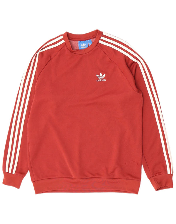 Adidas Mens Sweatshirt Jumper Medium Red Polyester