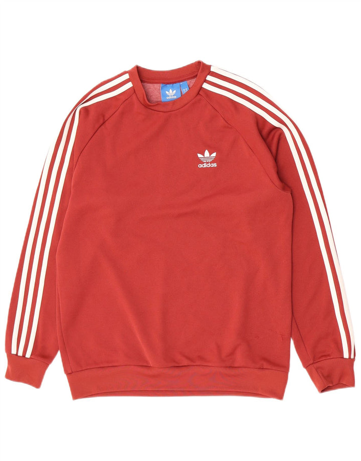 Adidas Mens Sweatshirt Jumper Medium Red Polyester