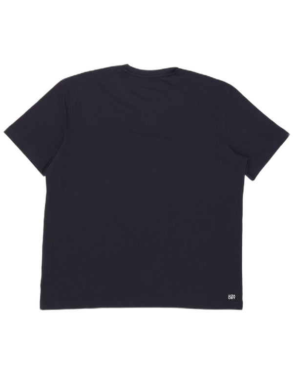 Lacoste Mens T-Shirt Top Size 6 XL Navy Blue Cotton