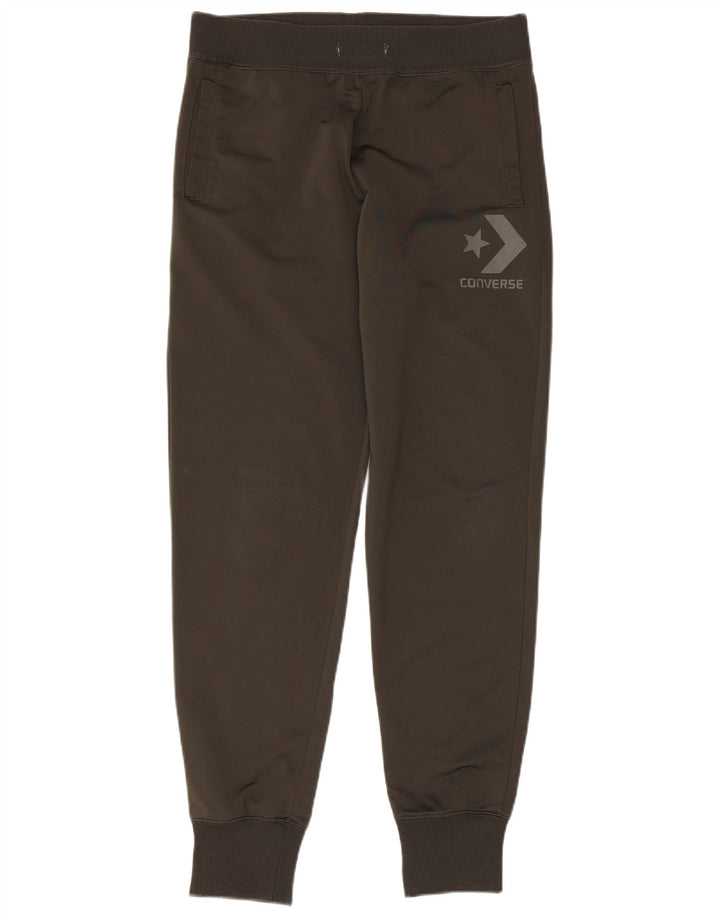 CONVERSE Womens Graphic Tracksuit Trousers Joggers UK 14 Medium  Grey