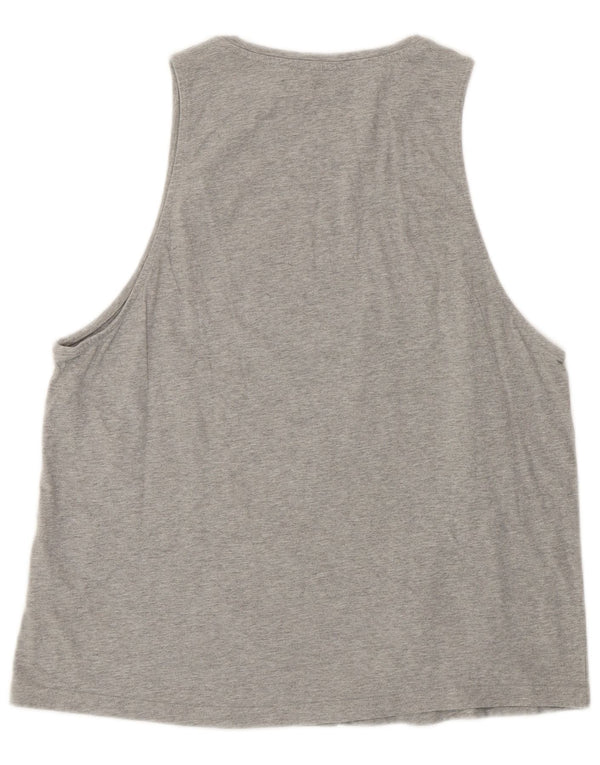 Adidas Womens Graphic Vest Top UK 16/18 Large Grey Cotton Sports