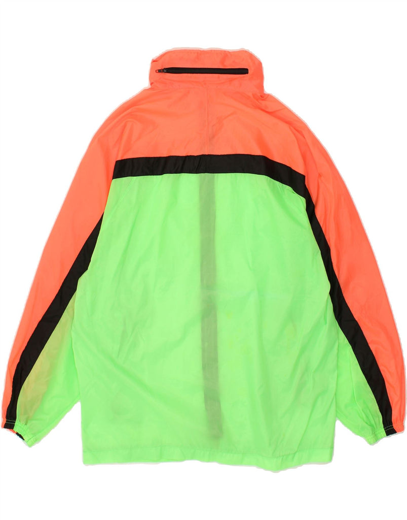 VINTAGE Mens Hooded Rain Jacket UK 38 Medium Green Colourblock Vintage Vintage and Second-Hand Vintage from Messina Hembry 