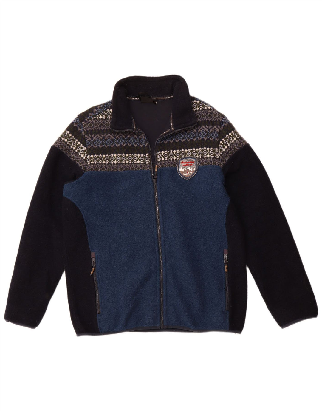CMP Mens Fleece Jacket EU 54 2XL Blue Colourblock Polyester