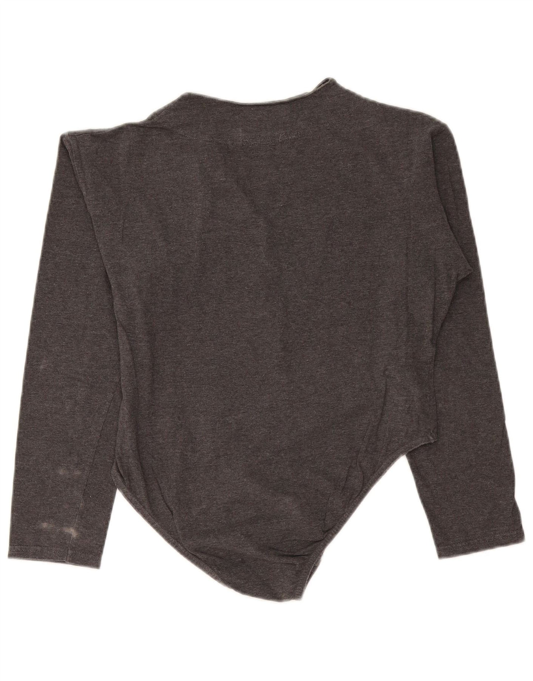 Vintage Womens Bodysuit UK 12 Medium Grey Cotton