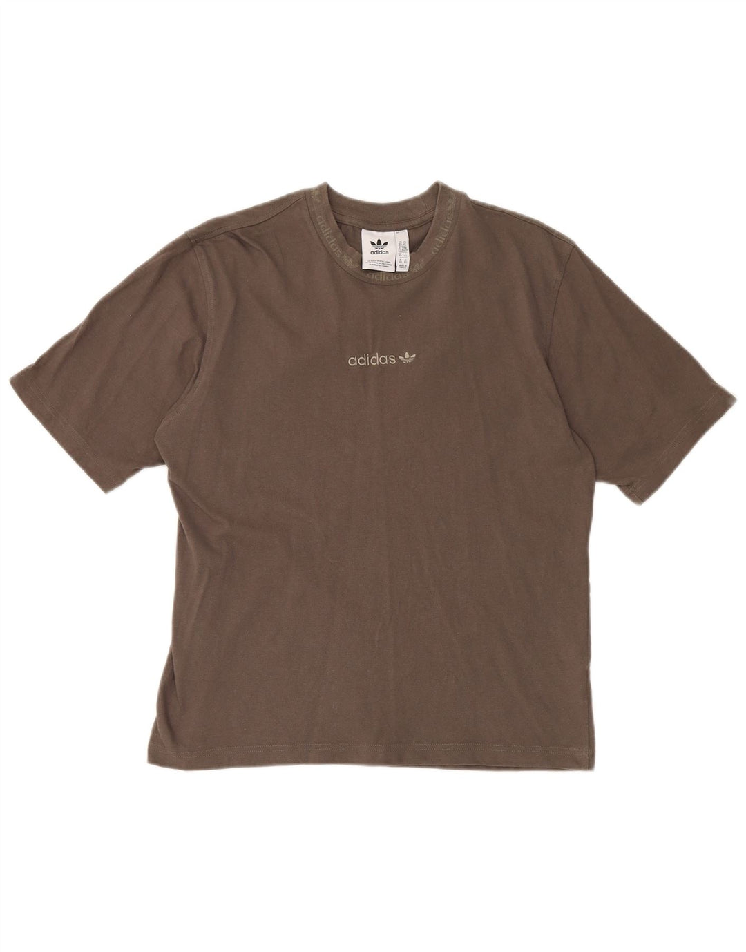 Adidas Mens T-Shirt Top XS Brown Cotton