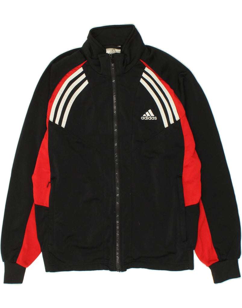 ADIDAS Boys Graphic Tracksuit Top Jacket 13-14 Years XL Black Colourblock | Vintage Adidas | Thrift | Second-Hand Adidas | Used Clothing | Messina Hembry 