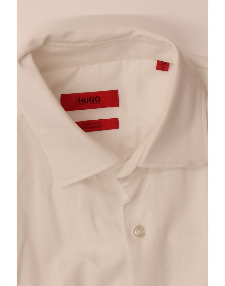 HUGO BOSS Mens Slim Fit Shirt Size 38 15 Medium White