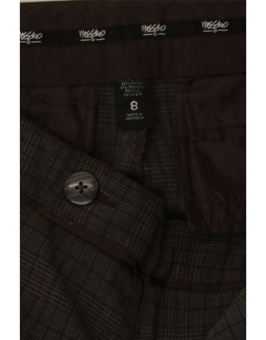 MOSSIMO Womens Bootcut Suit Trousers US 8 Medium W32 L32 Grey Check Vintage Mossimo and Second-Hand Mossimo from Messina Hembry 