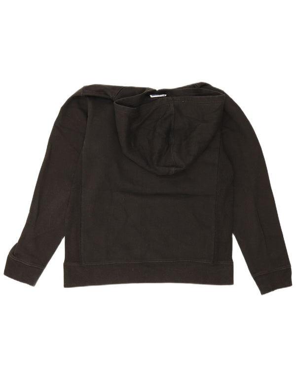 Champion Womens Graphic Hoodie Jumper UK 18 XL Black Cotton