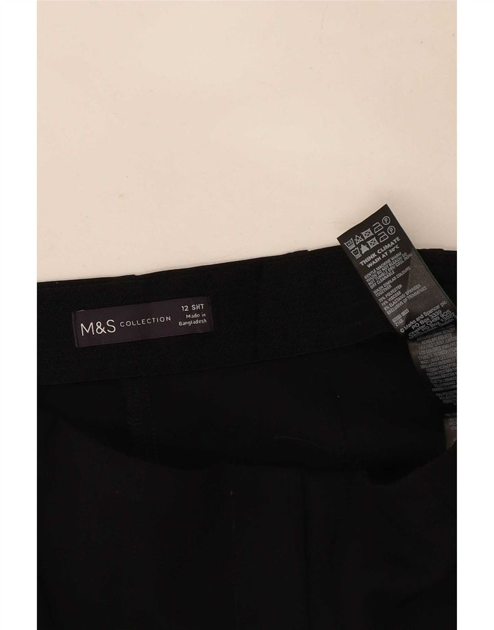 Marks & Spencer Womens Crop Chino Trousers UK 12 Medium W30 L23 Black