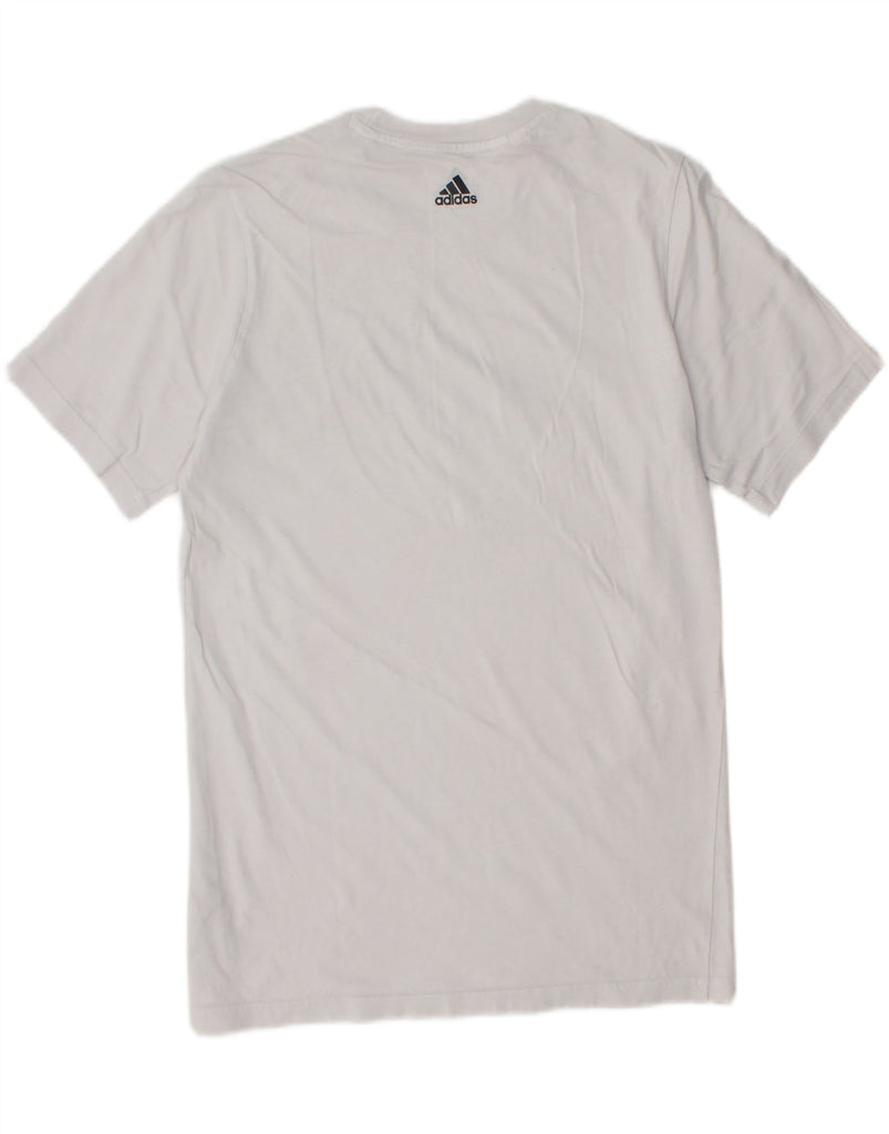 ADIDAS Boys Graphic T-Shirt Top 15-16 Years White Cotton Vintage Adidas and Second-Hand Adidas from Messina Hembry 