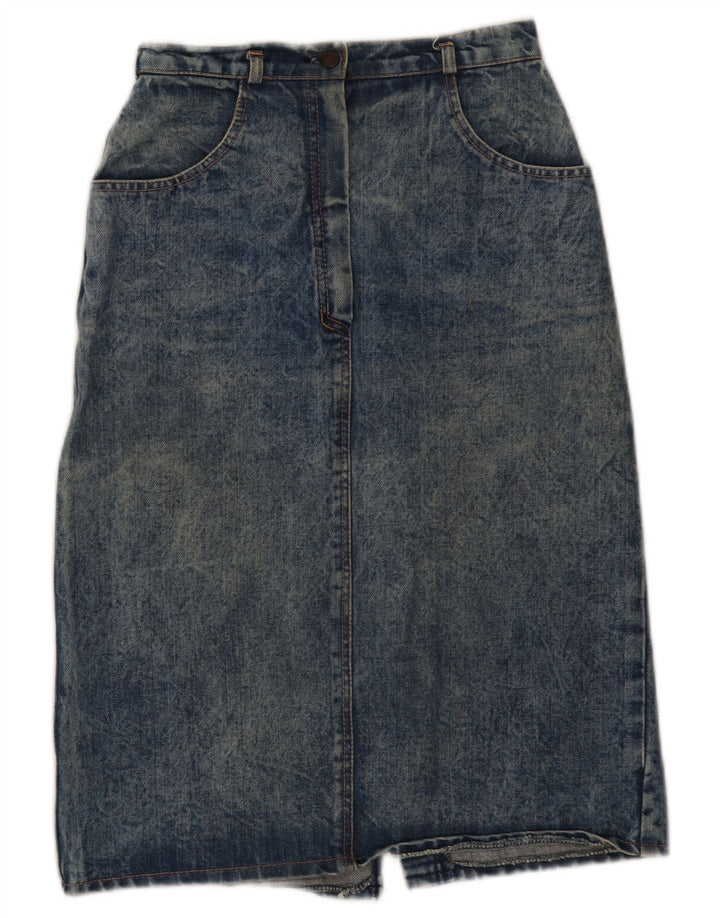 Vintage Womens Denim Skirt W26 Small Blue