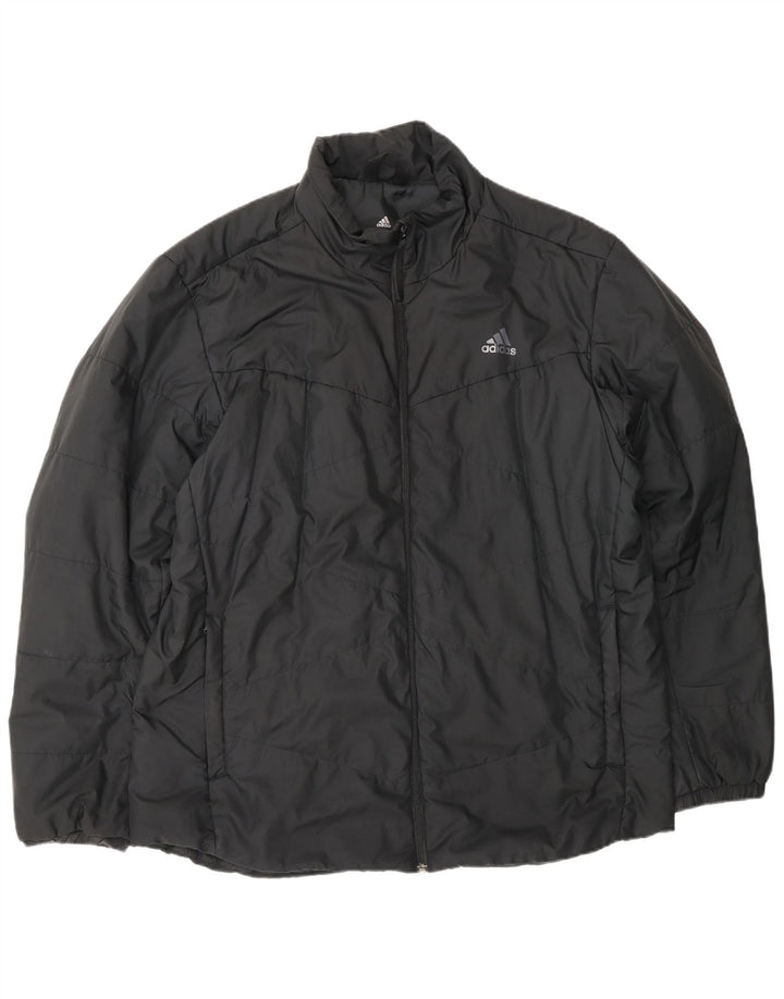 ADIDAS Mens Padded Jacket UK 42 XL Black Polyester