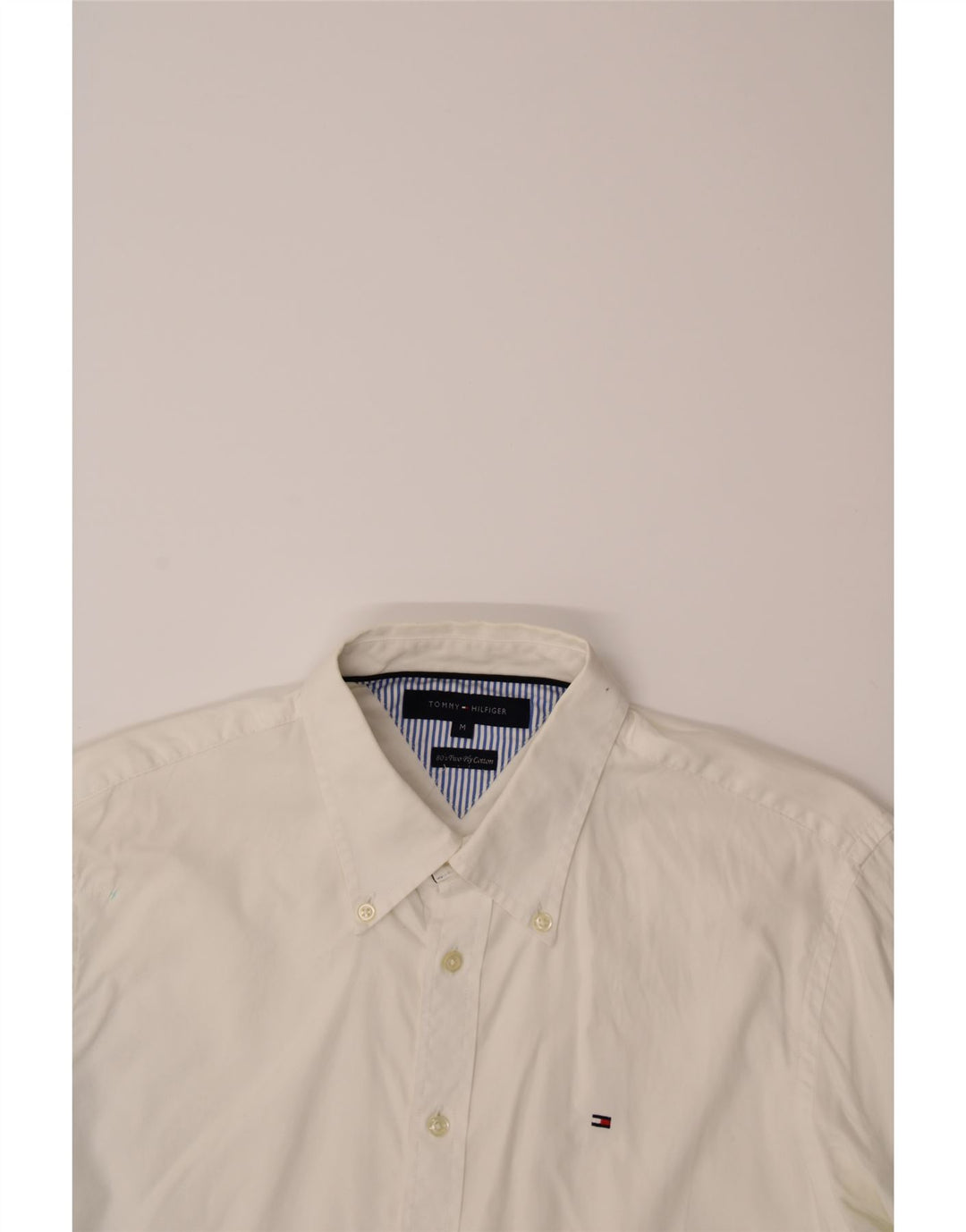 TOMMY HILFIGER Mens Shirt Medium White Cotton Vintage Tommy Hilfiger and Second-Hand Tommy Hilfiger from Messina Hembry 