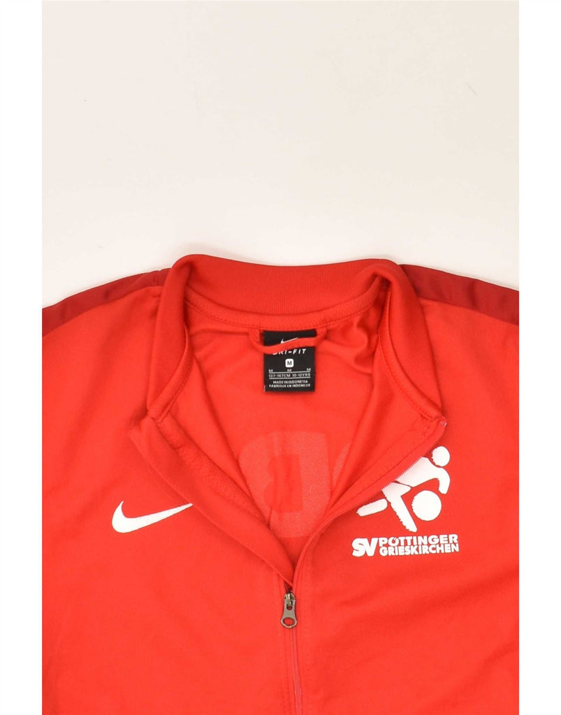 NIKE Boys Dri Fit Graphic Tracksuit Top Jacket 10-11 Years Medium Orange Vintage Nike and Second-Hand Nike from Messina Hembry 