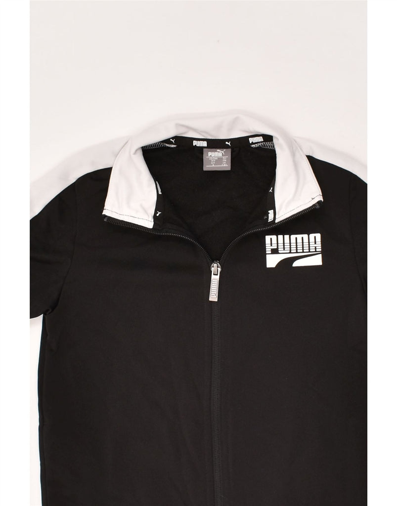 PUMA Boys Tracksuit Top Jacket 7-8 Years Black Polyester | Vintage Puma | Thrift | Second-Hand Puma | Used Clothing | Messina Hembry 