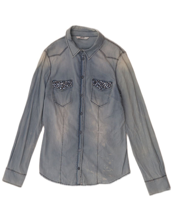Liu Jo Womens Denim Shirt UK 12 Medium Blue