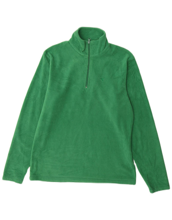 Diadora Mens Zip Neck Fleece Jumper Medium Green Polyester