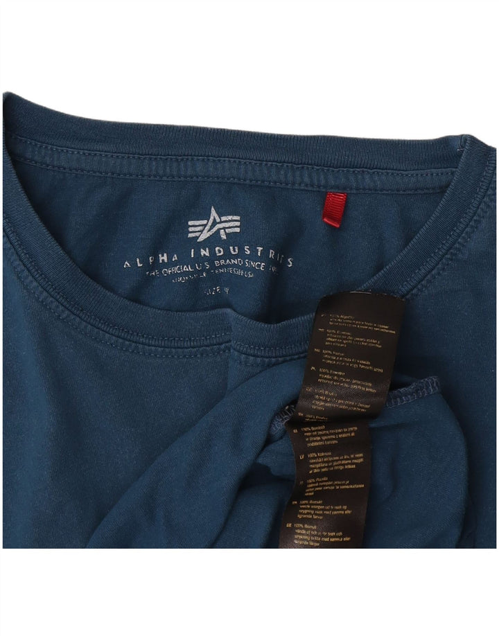 Alpha Industries Mens Graphic T-Shirt Top 2XL Blue Cotton