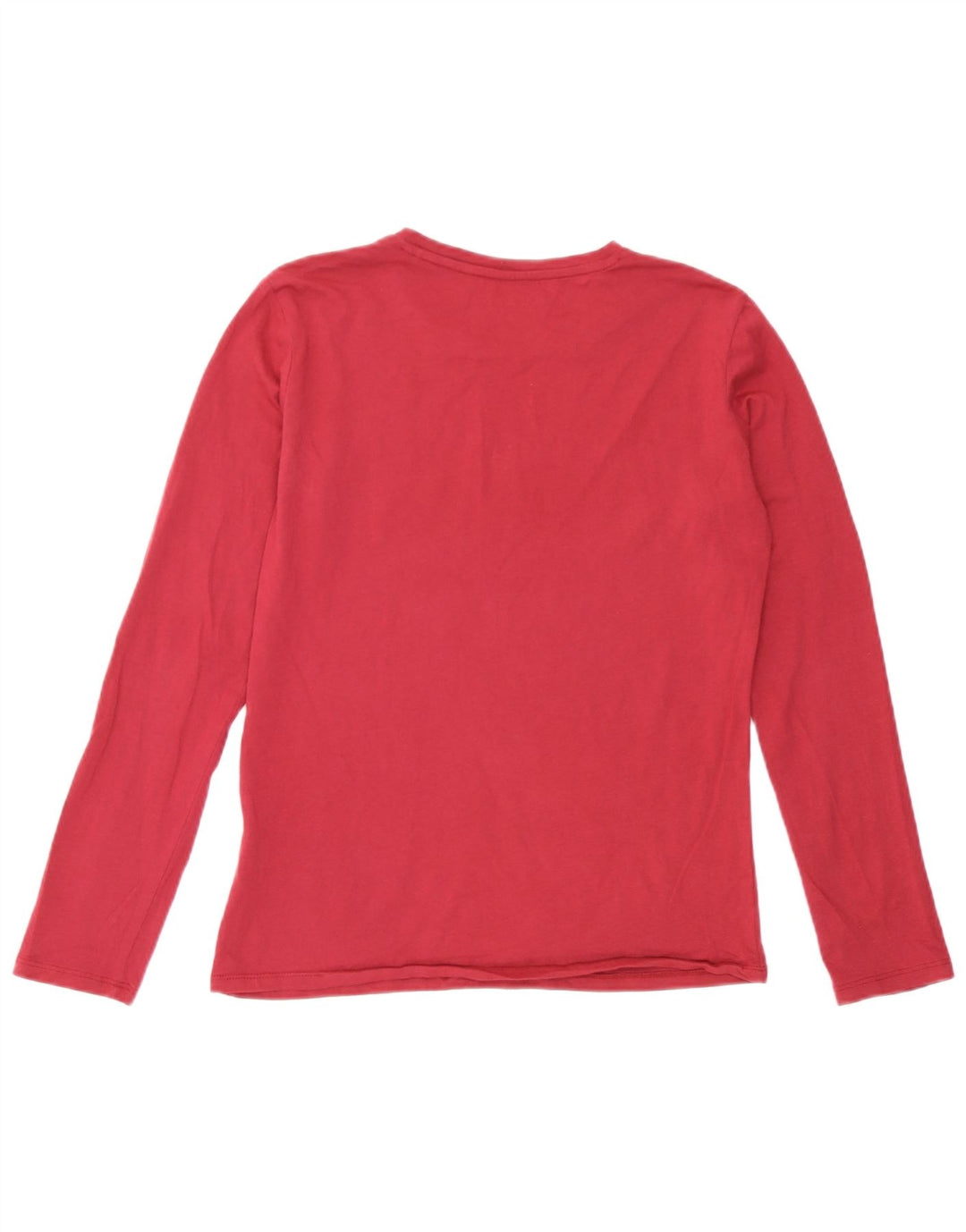 Guess Womens Graphic Top Long Sleeve UK 12 Medium Burgundy Colourblock
